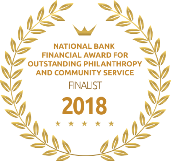 National bank financial award for outstanding philanthropy and community service, finalist, 2018